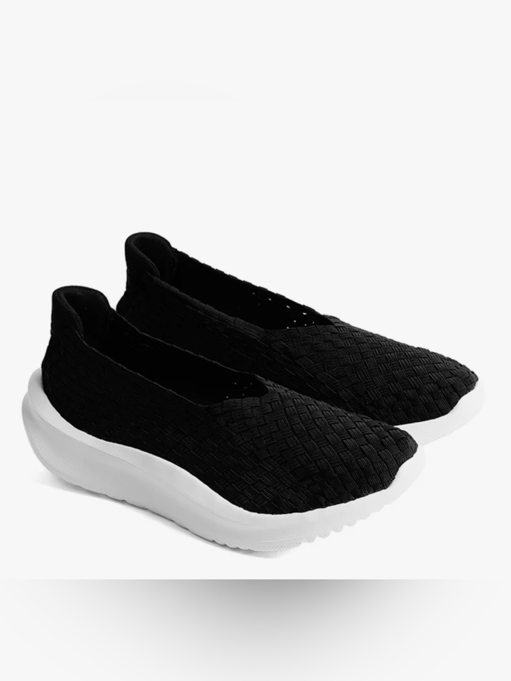 Clarks Solevana Weave Wide Black White Slip-On Shoes Women’s 8 BNIB